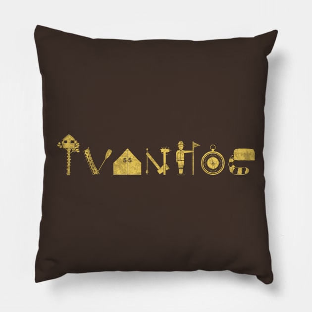 Scout Camp Pillow by HandsOffMyDinosaur