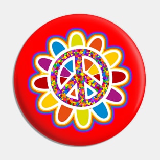 Flower Power Peace Sign Pin