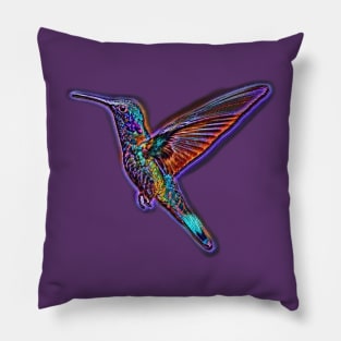 Hummingbird in Flight - Bird Art 1 Pillow