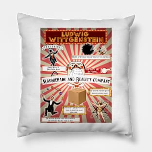 Ludwig Wittgenstein's Masquerade & Reality Company Poster Pillow