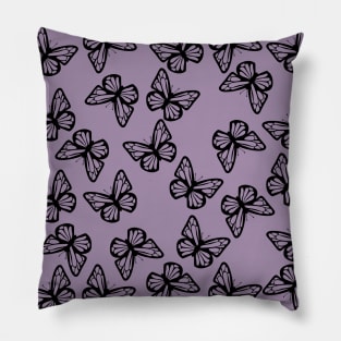 Black Butterflies Pattern Pillow