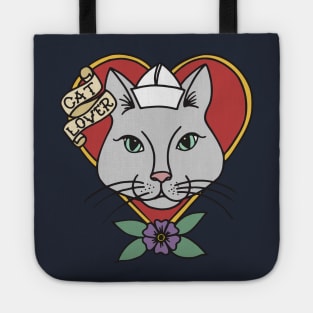 Sailor Cat Lover old school tattoo Tote