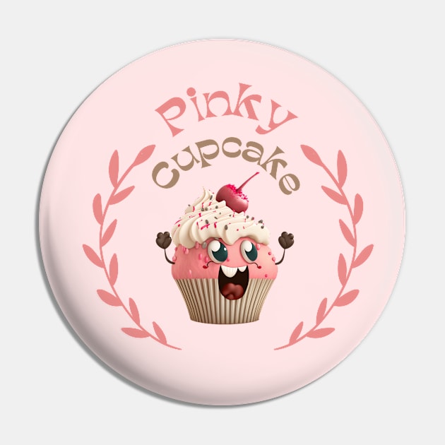 Pinky Cupcake Pin by TranMuse