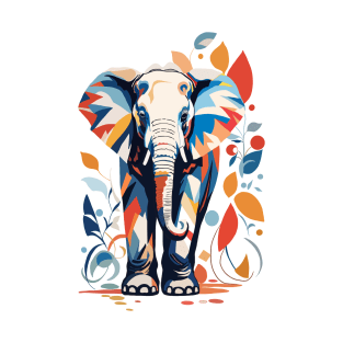 Colorful Matisse Inspired Elephant Design T-Shirt