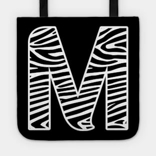 Zebra Print Letter M Tote