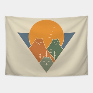 MINIMALIST MOUNTAIN CATS Tapestry