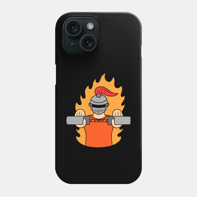 Cool knight with nunchaku Phone Case by Andrew Hau