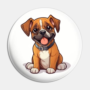 Cartoon Cute Kawaii Boxer Dog Pin