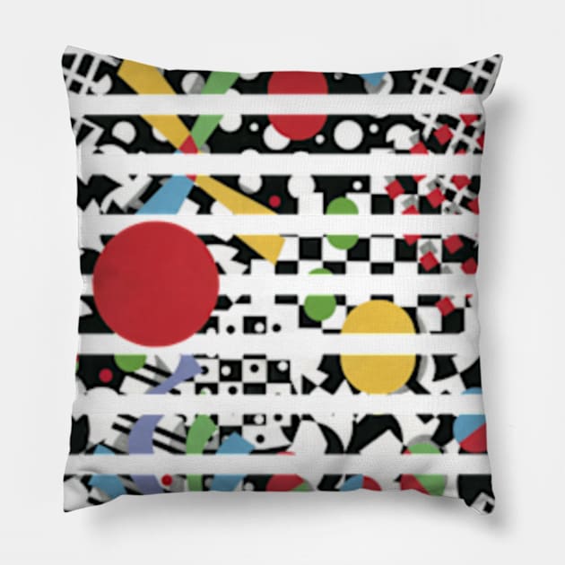 90s Totally Rad Geometric Pillow by PatriciaSheaArt