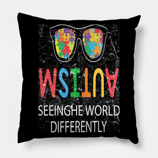 Autism Awareness T-ShirtAutism Awareness Seeing The Worlf Differently T Pillow by BonnyNowak