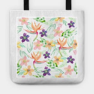 Birds of paradise | Watercolor | Pattern | Floral Tote