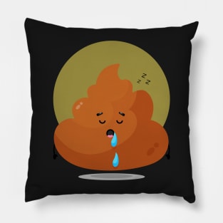 cute poop character sleeping Pillow