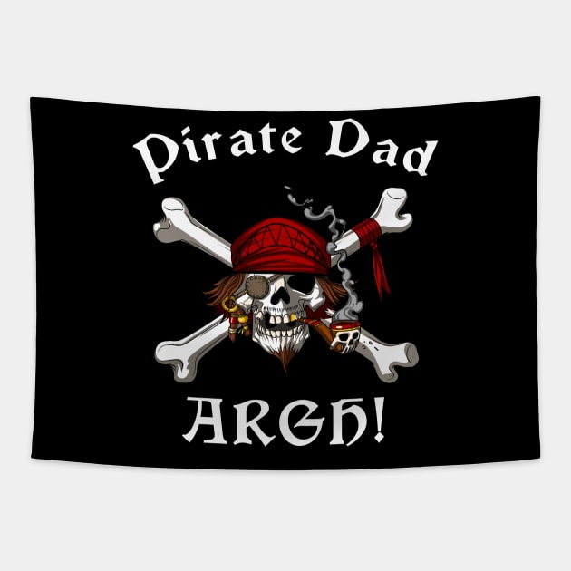 Pirate Dad Skull Crossbones Tapestry by underheaven