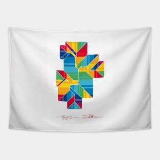 Geometric colorful polygonal roof 1 Tapestry