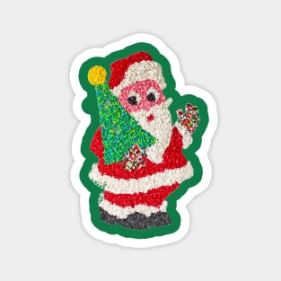 Classic Christmas Popcorn Plastic Santa Magnet