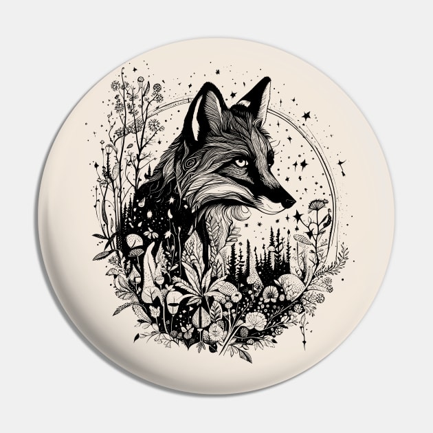 Fox linework Pin by Northern-Lights