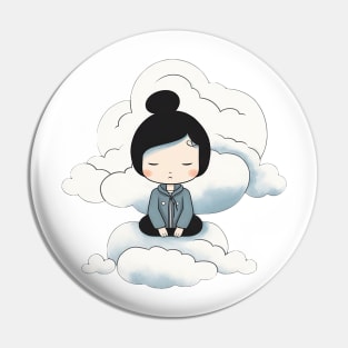 Cloud Meditative Pin