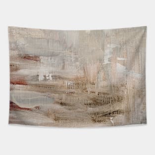 Abstract Oil Painting Waterlily Beige White Tapestry