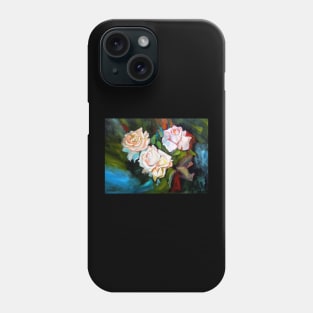 White Glowing Roses Phone Case