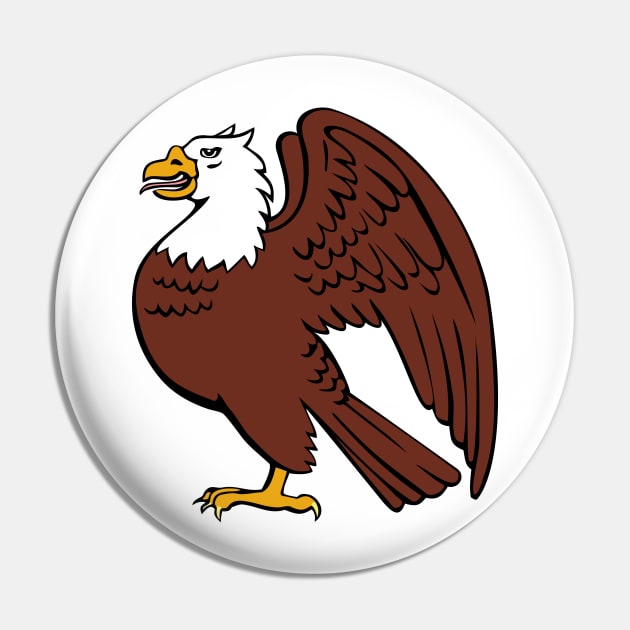 Stylized Bald Eagle Retro Pin by retrovectors