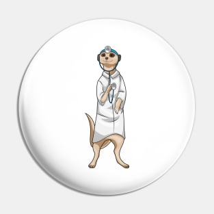 Meerkat Doctor Stethoscope Pin