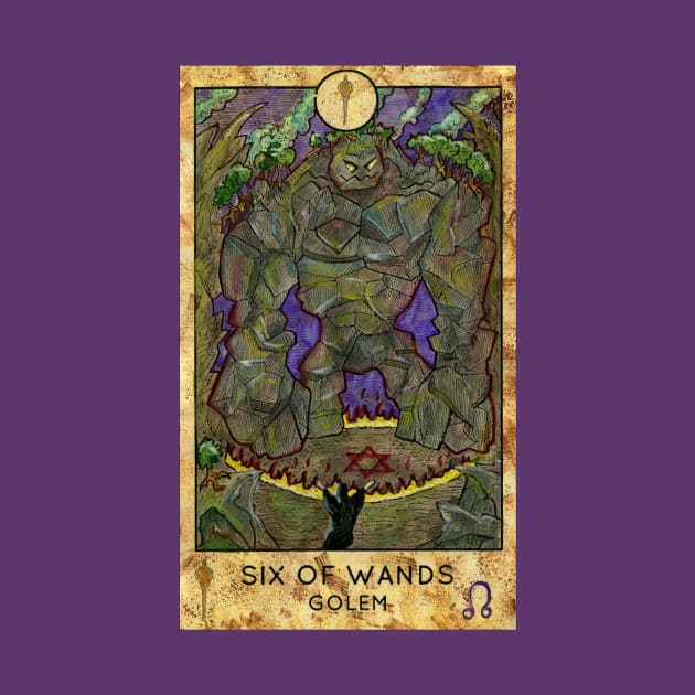 Six Of Wands. Minor Arcana Tarot Card Design. by Mystic Arts