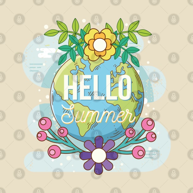 Summer shirt that simply says Hello, pass a smile on by Meryarts