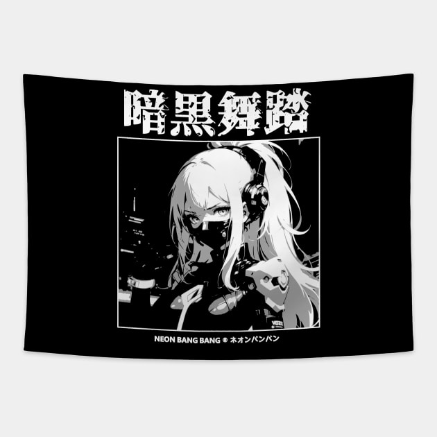 Cyberpunk Anime Japanese Streetwear 04 Tapestry by Neon Bang Bang