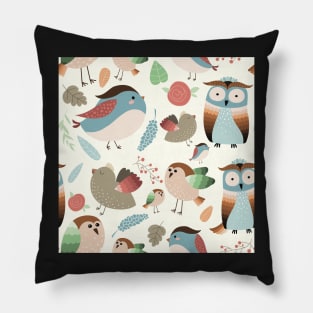 Woodland Birds Pillow