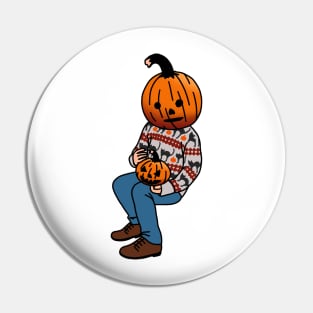 Pumpkin Boy Sitting Pin