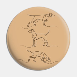 Continuous Line Weimaraners (Camel Background) Pin