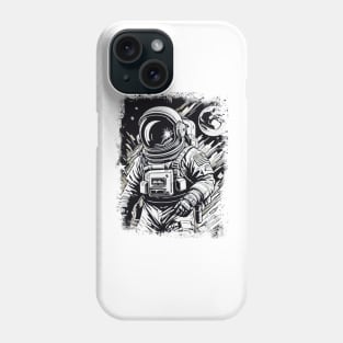 Astronaut in space Abstract Science fiction illustration Phone Case