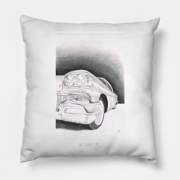 58 olds #1 Pillow by GrizzlyVisionStudio