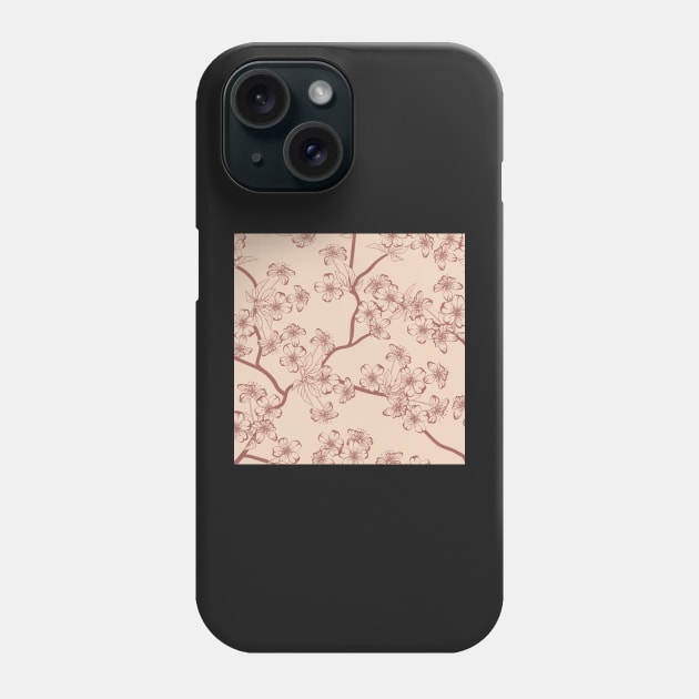 Japandi Cherry Blossom Phone Case by Coralgb