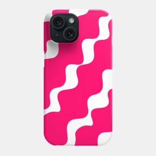 Pink and white slanting wavy pattern Phone Case