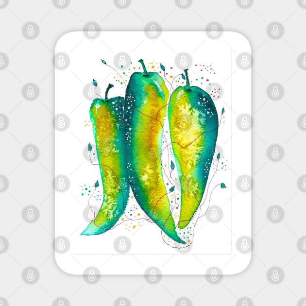 Three Peppers Magnet by Tstafford