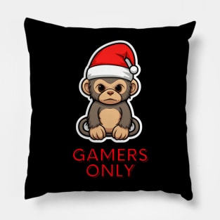 Gamers Only Christmas Monkey Pillow