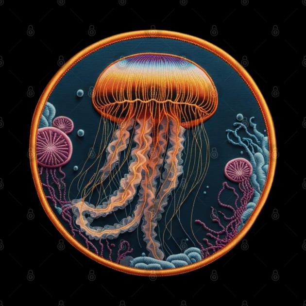 Rainbow Jellyfish Embroidered Patch by Xie
