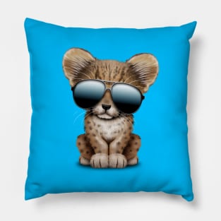 Cute Baby Cheetah Wearing Sunglasses Pillow