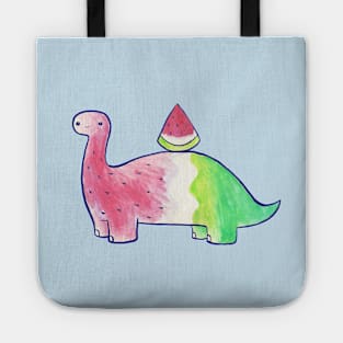 Watermelon Dinosaur Watercolor Tote