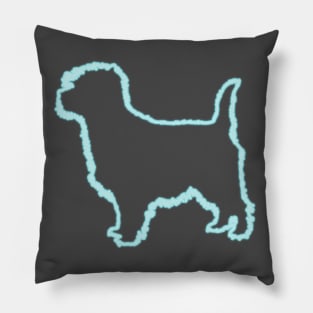 80s Retro Neon Sign Cairn Terrier Pillow