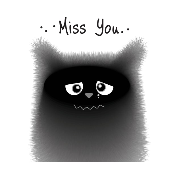 Cat with the phrase "miss you" by Pluie