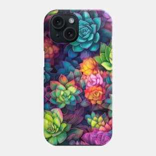 Succulents and cacti pattern Phone Case