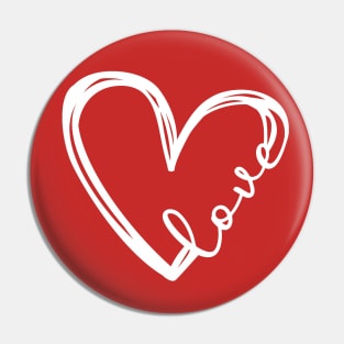 White Love Heart Pin