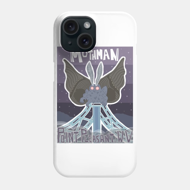 Mothman on the Bridge Phone Case by Ballyraven