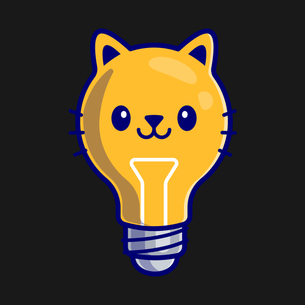 Cute Bulb Cat Cartoon Illustration by Catalyst Labs