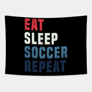 Retro Vintage Eat Sleep Soccer Repeat Lovers Football Fans Gift Tapestry