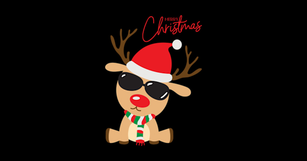 reideer tshrt 2024 Reindeer Merry Christmas Sticker TeePublic