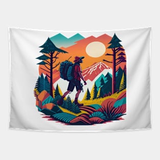 hiking in the wilderness Tapestry