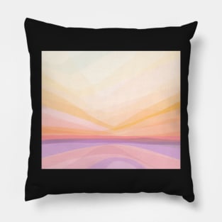 Orange Waldorf landscape poster Pillow